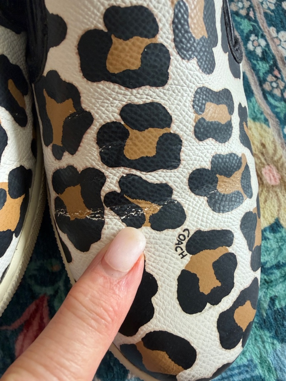 Coach White Leopard Print Slip-On Sneakers - Picture 3 of 13